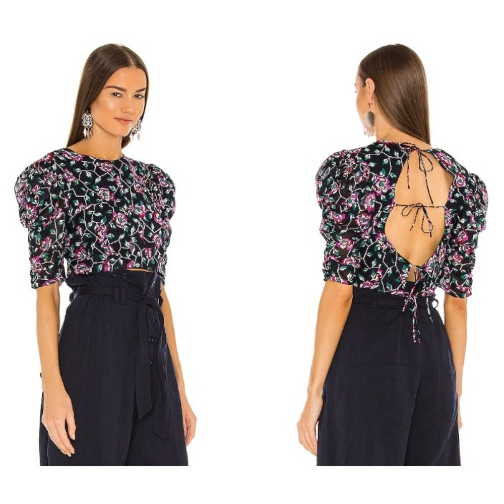 ISABLE MARANT ÉTOILE Silva Floral Cotton Cropped Top Size 2